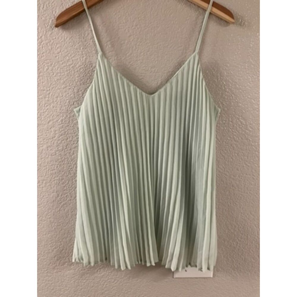 A New Day NWOT Pleated‎ Tank Top Mint Adjustable Straps Small